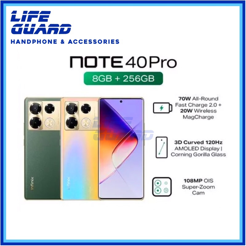 HANDPHONE INFINIX NOTE 40 PRO 5G 45WATT FAST CHARGING | 8GB/256GB | UP TO 16GB EXTENDED RAM - 6,78” 