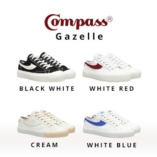 ( PROMO ) Compass Gazelle Original Black White/ White Red/ Cream/ White Blue Sneakers Casual Terbaru Sepatu Sekolah SD SMP SMK SMA/ Ngampus/ Ootd/ Styles/ Sport