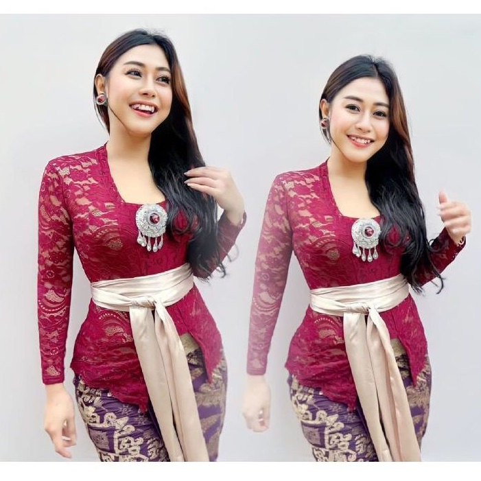 Kutubaru Brukat Halus Kebaya Sofia Bed Kebaya Bali Wisuda Kampus Perpisahan Sekolah Baju Kebaya Brok