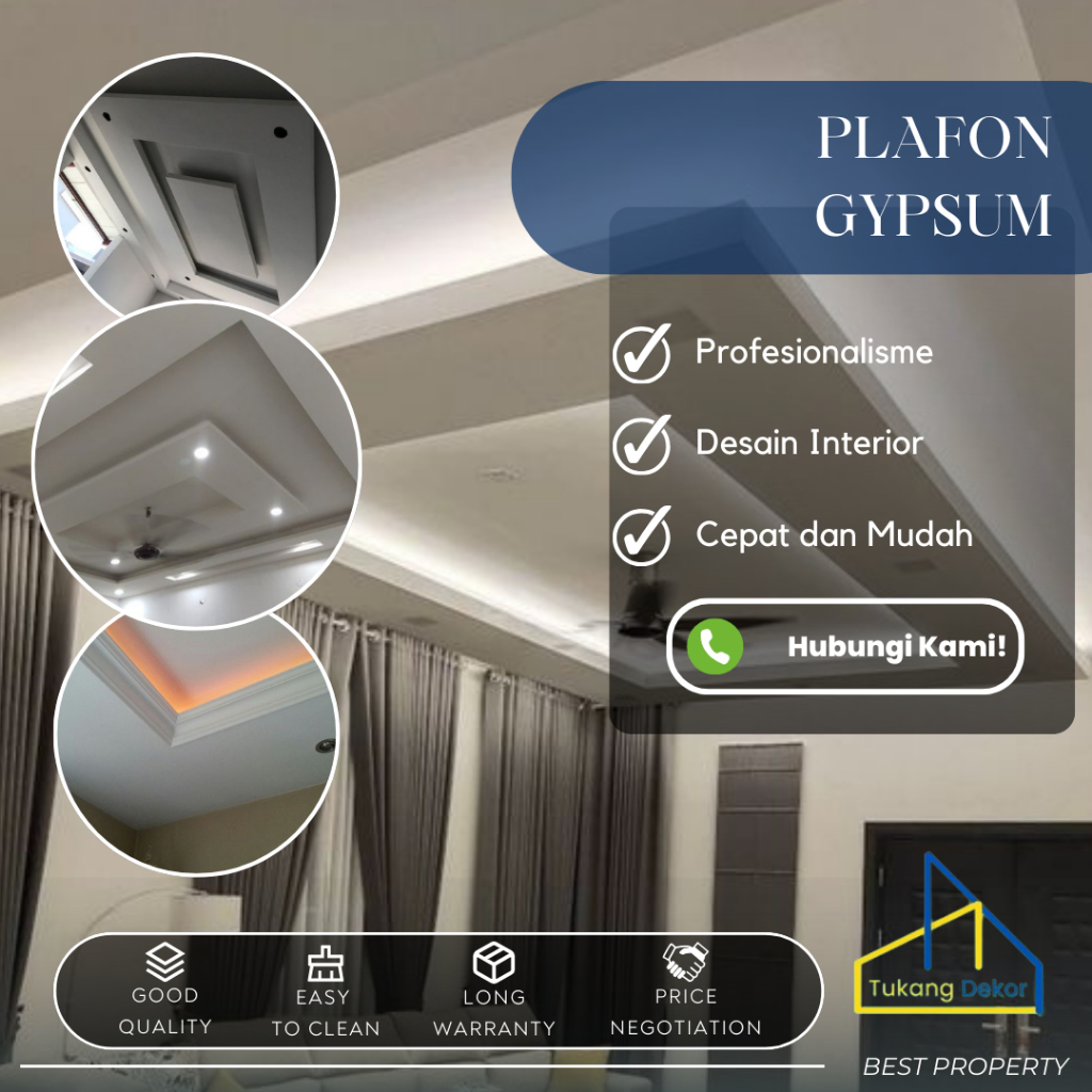 Bongkar Pasang Plafon Gypsum Berpengalaman - Plafon Gypsum Drop Ceiling - Plafond Gypsum