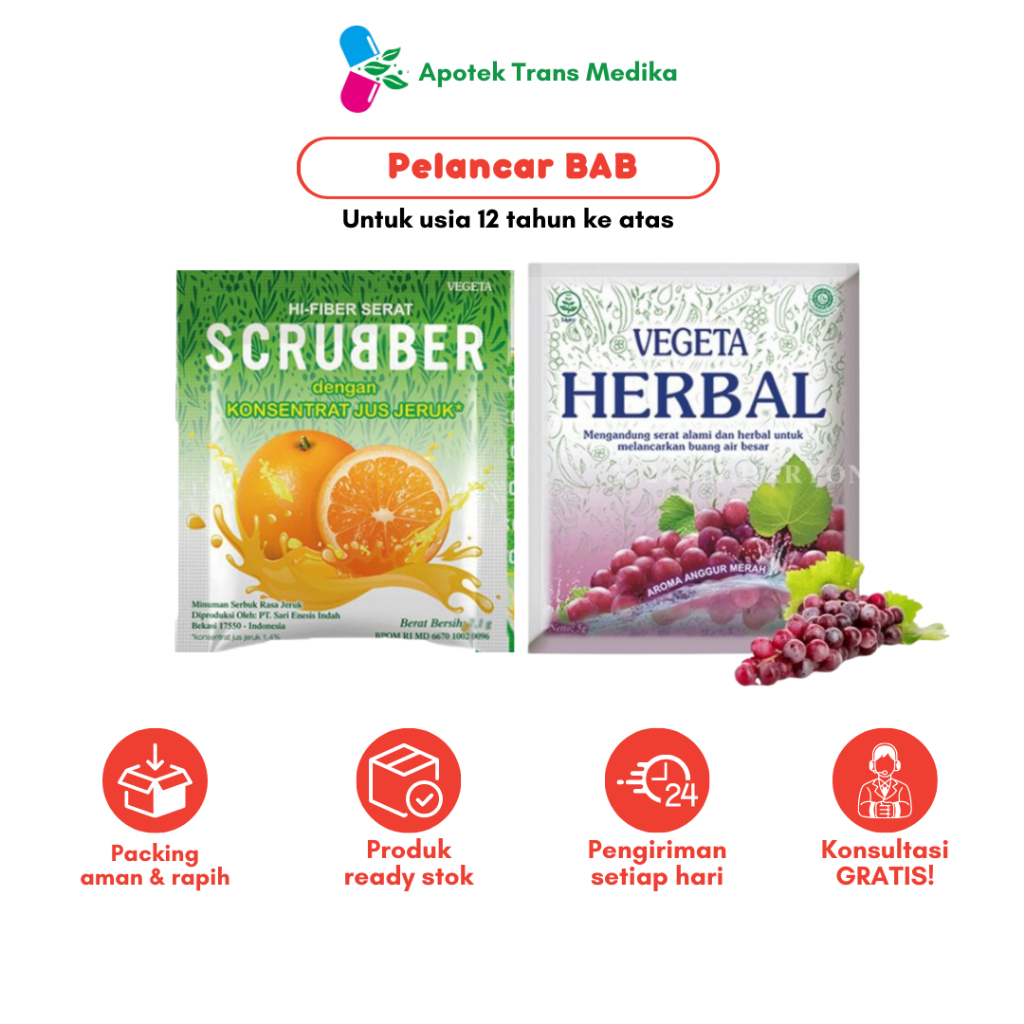 Vegeta Herbal Anggur/ Scrubber Jeruk Melancarkan BAB