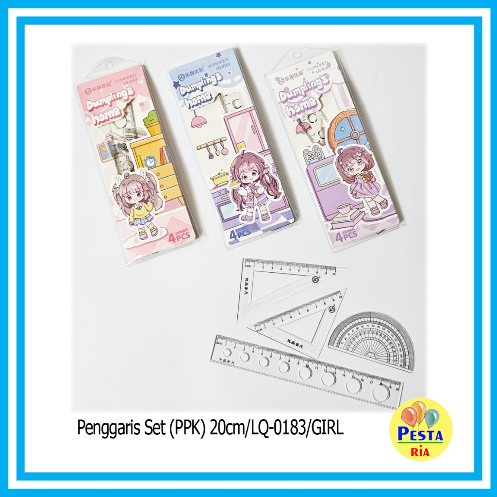 

Murah!! (1 Set) Penggaris Set Karakter Lucu, penggaris 4 in 1, penggaris sekolah, ukuran 20cm