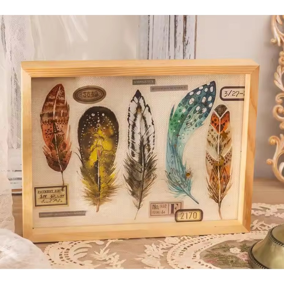 

Deco Sticker motif bulu feather glistening