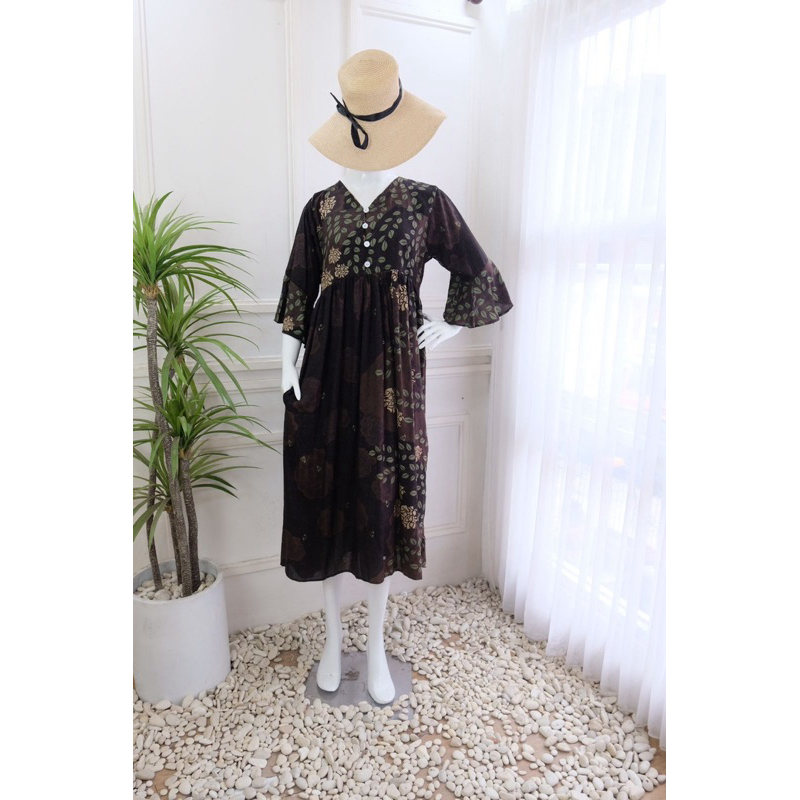 Mauren Dress | Daster Panjang Tali Samping Busui Friendly | Daster Viral Kekinian