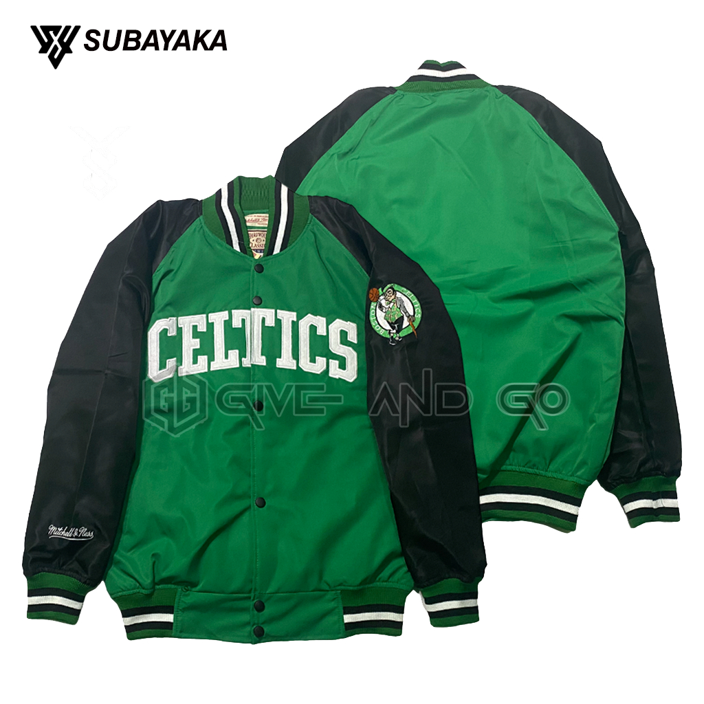 SUBAYAKA - Jaket Varsity Baseball Kombinasi Warna Boston Celtics Full Bordir