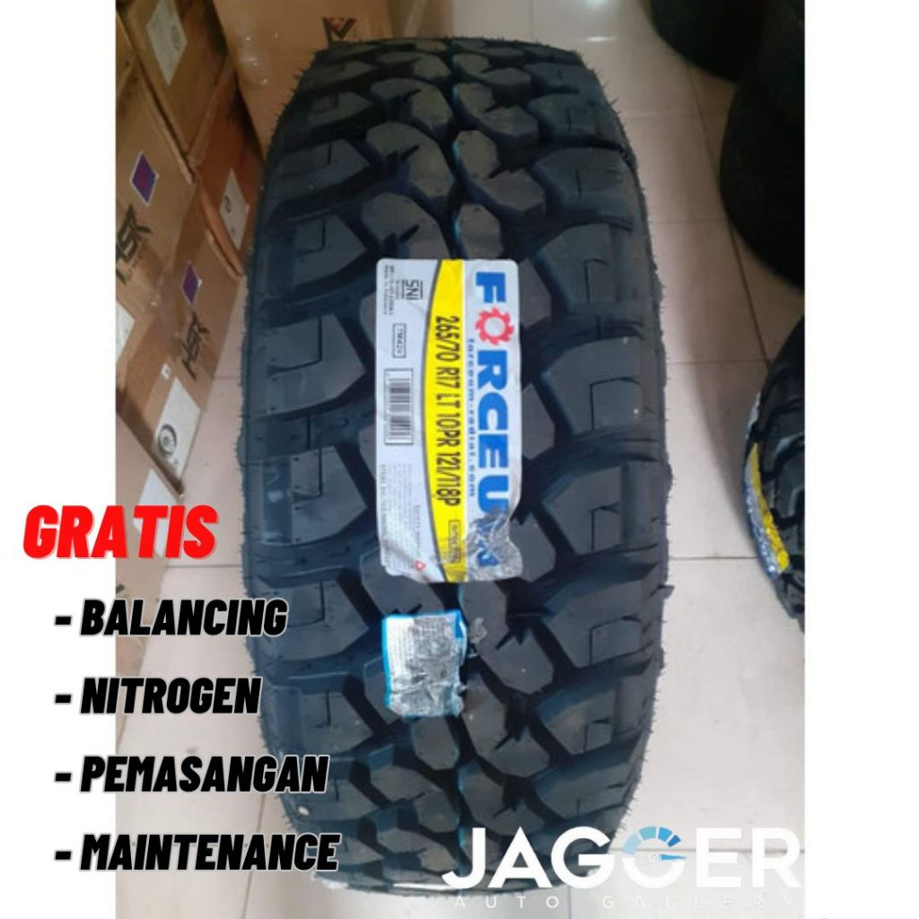 ban mobil murah pajero, fortuner, hilux, triton, ring 17 ragi cangkul ukuran 265 70 forceum M/T