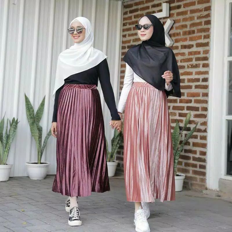 ROK PLISKET VELVET BLUDRU IMPORT/ROK PLISKET BLUDRU IMPORT/ROK BLUDRU PANJANG