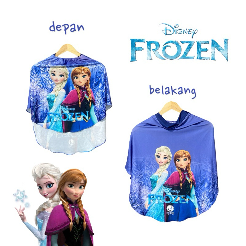 BERGO PRINTING INSTAN ANAK MOTIF FROZEN / HIJAB INSTAN PRINTING / HIJAB KARAKTER LUCU