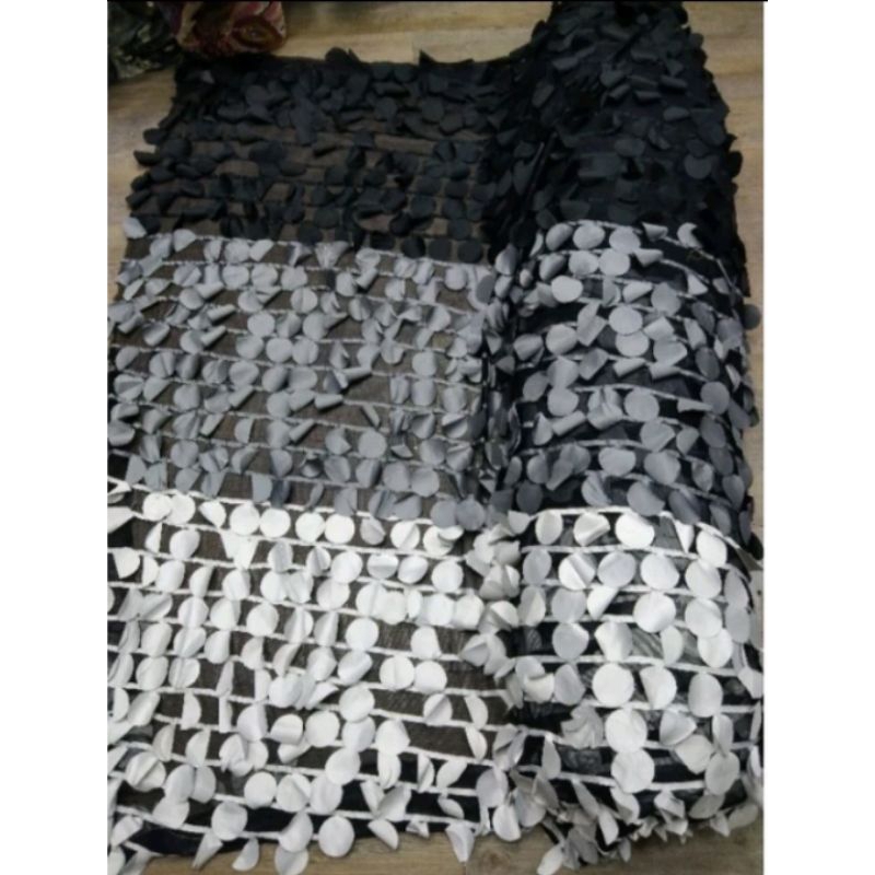 Bahan Kain Tile Olala Motif Daun Dan Polkadot Gradasi
