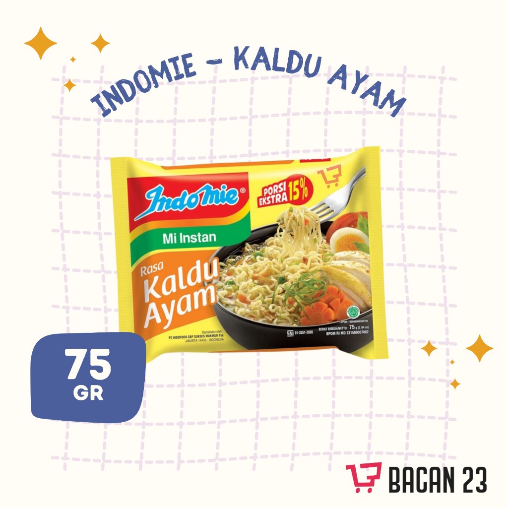 

Indomie Rasa Kaldu Ayam (75 Gr) / Mie Instan / Mie Kaldu Ayam