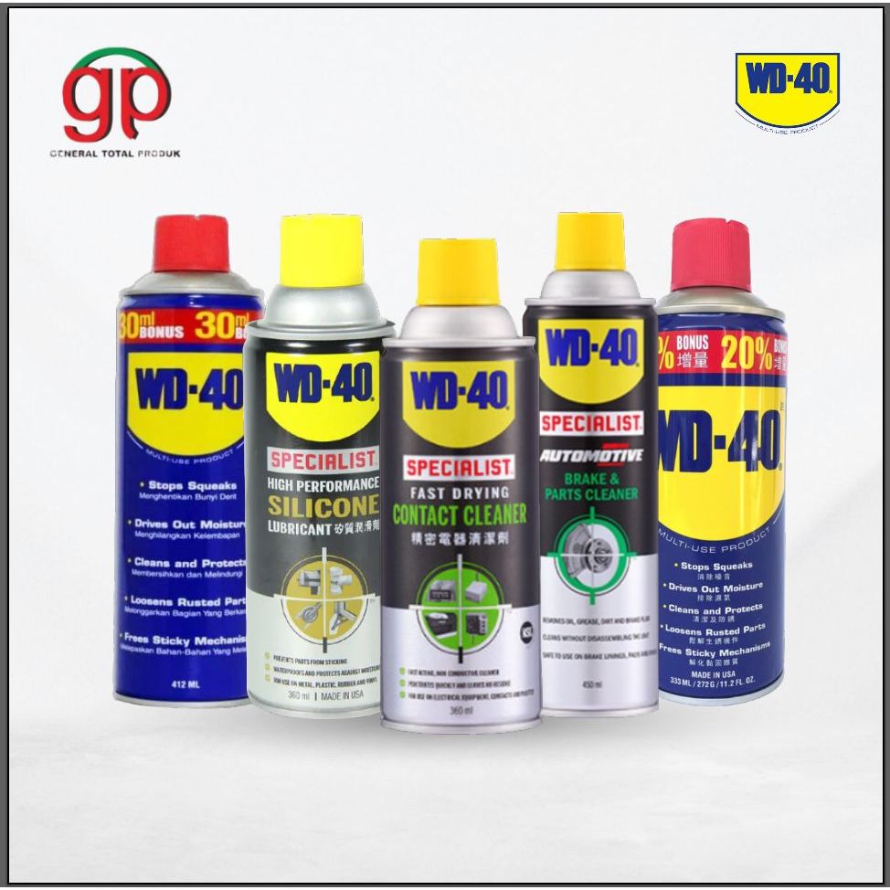 WD40 Multifungsi Serbaguna Pelumas Pembersih Anti Karat, Contact Cleaner Fast Drying, Silicone Lubri