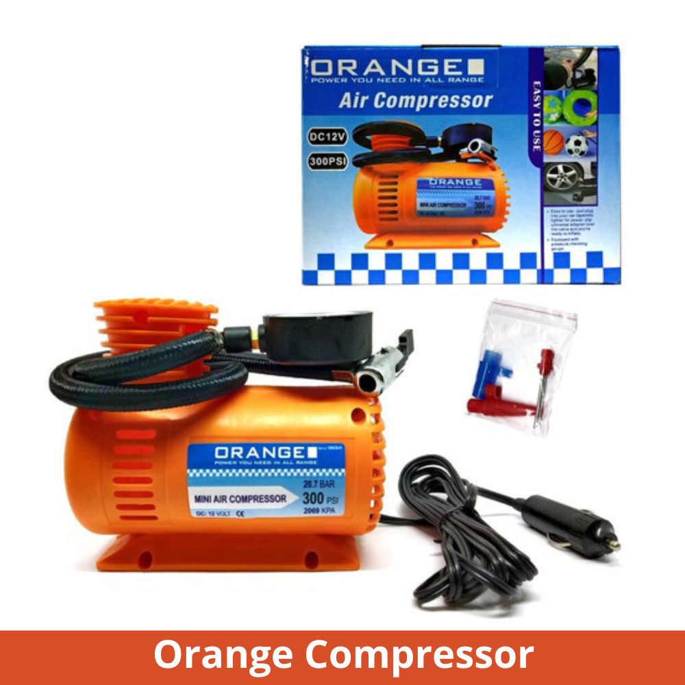 Orange compressor mini listrik - alat pompa ban motor dan sepeda