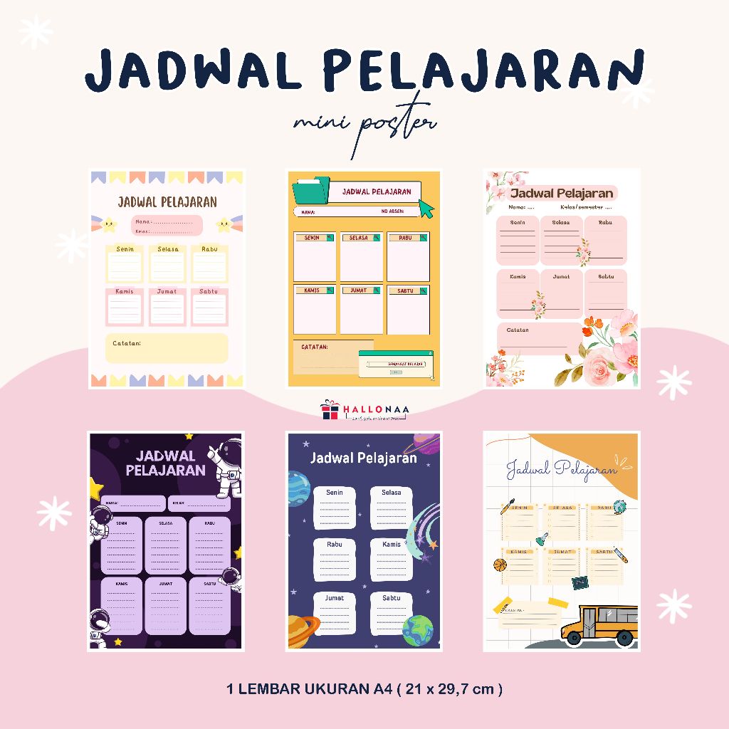 

JADWAL PELAJARAN AESTHETIC (SIZE A4) KODE B