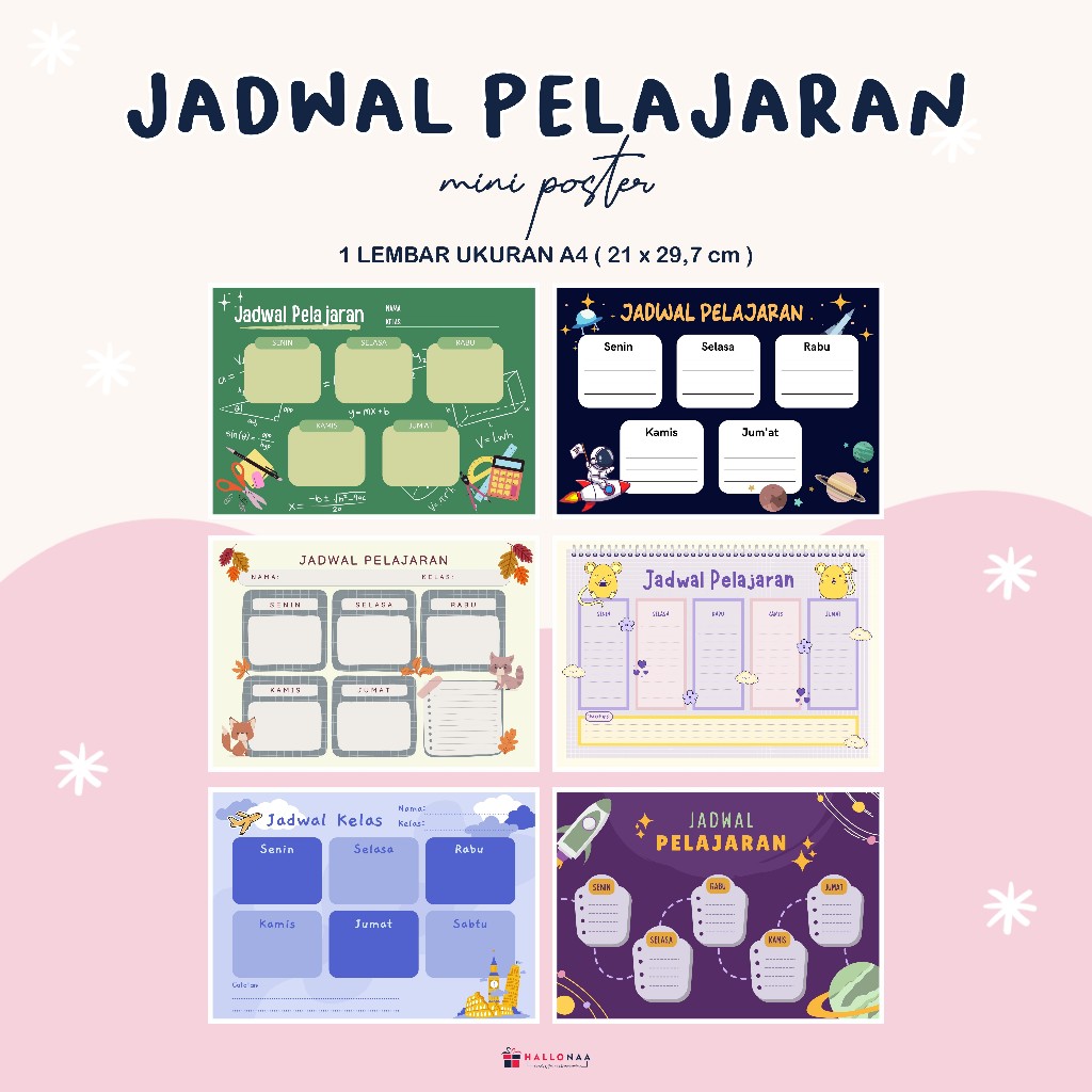 

JADWAL PELAJARAN AESTHETIC (SIZE A4) KODE E