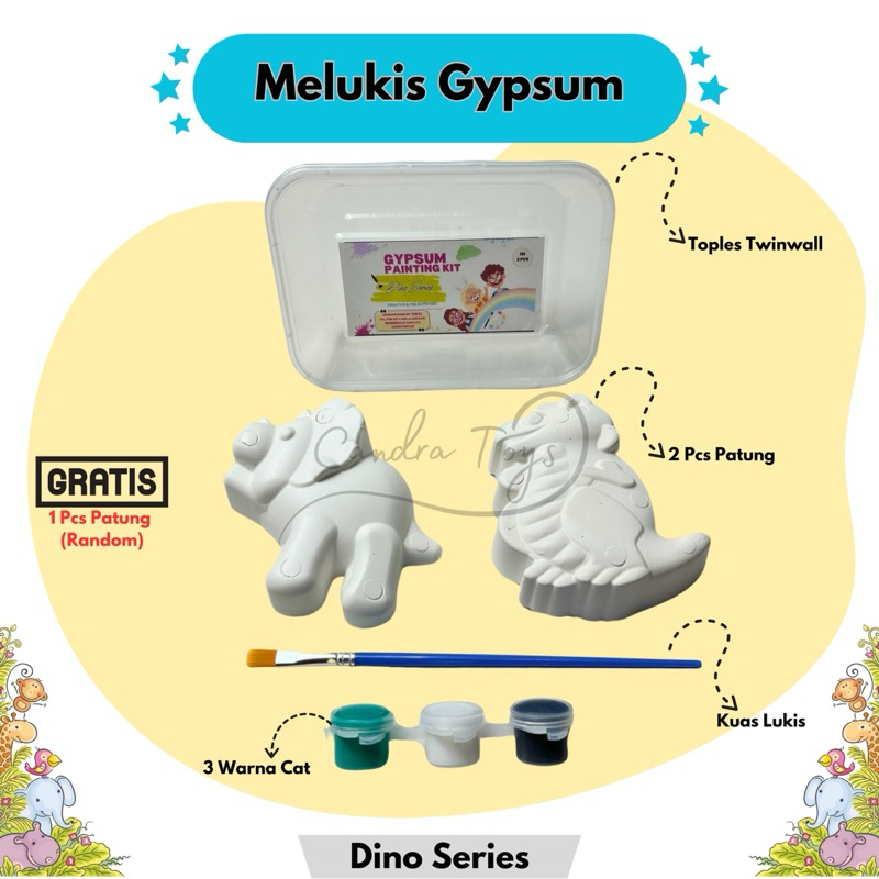 Paket Hemat Melukis Patung Gypsum / 1 Set Hampers Melukis Patung Gypsum isi 2 Pcs