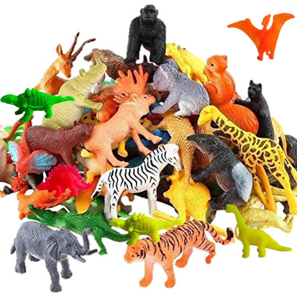 ART C5N Mainan anak SOFT ANIMAL FIGURE SERIES Hewan Buas Singa Gajah Badak Rusa Zebra Jerapah Pohon 