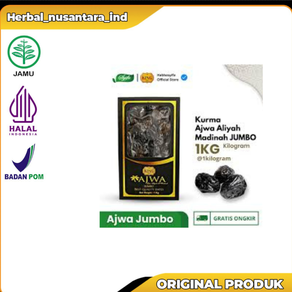 

KURMA AJWA JUMBO 1 KG ASLI ORIGINAL