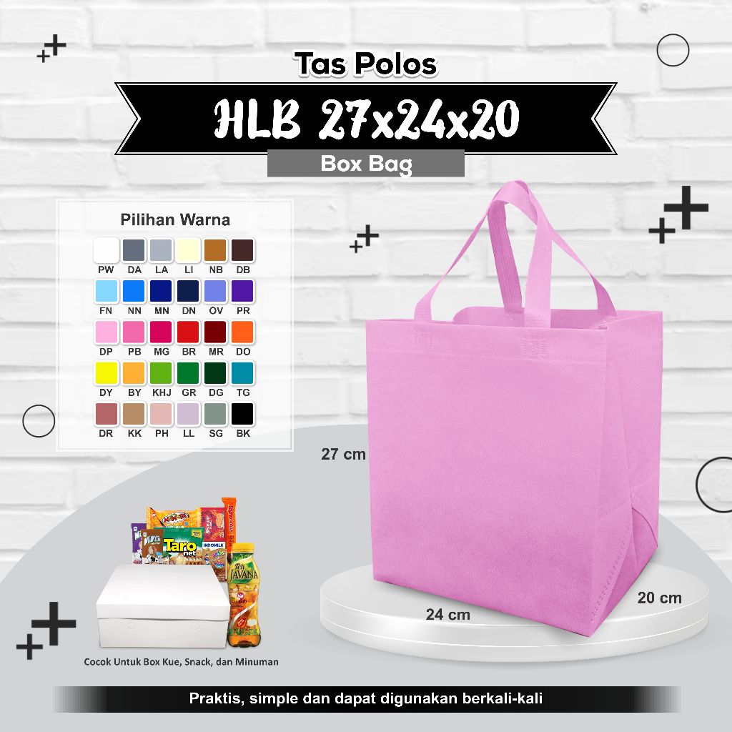 

SPUNBOND Tas Kotak Nasi 20x20 Polos (isi 12 Pcs)