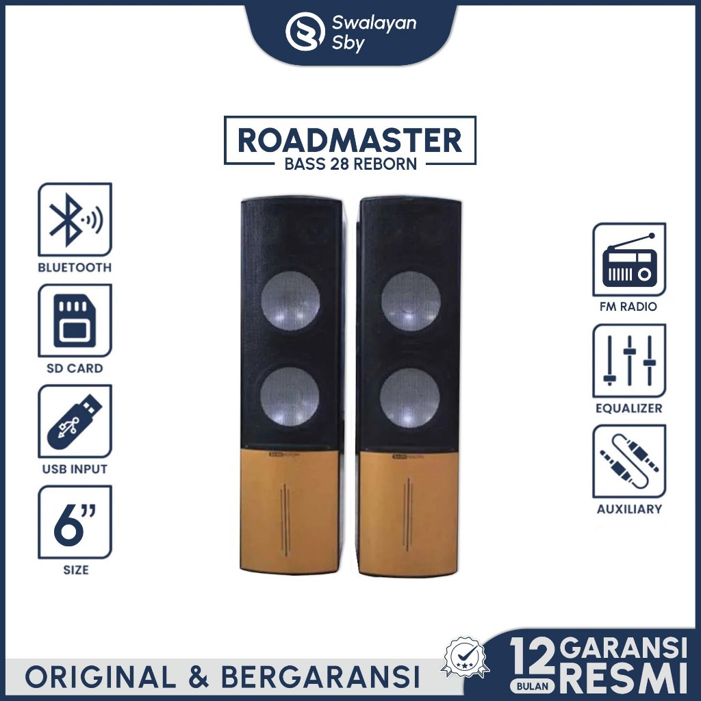 SPEAKER BLUETOOTH SPEAKER AKTIF SPEAKER KARAOKE SPEAKER ROADMASTER BASS 28 REBORN GARANSI RESMI