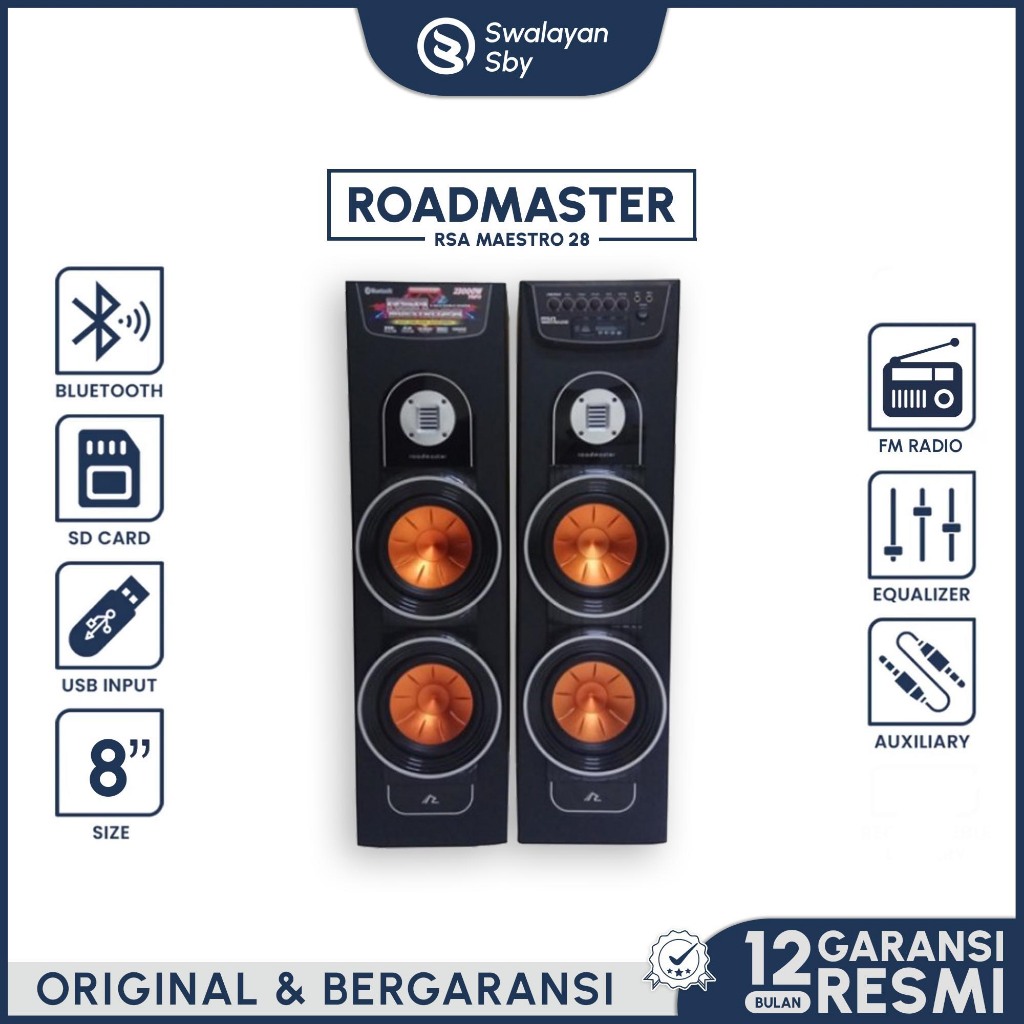 KHUSUS INSTANT SPEAKER BLUETOOTH SUPER BASS ROADMASTER MAESTRO 28 GARANSI RESMI