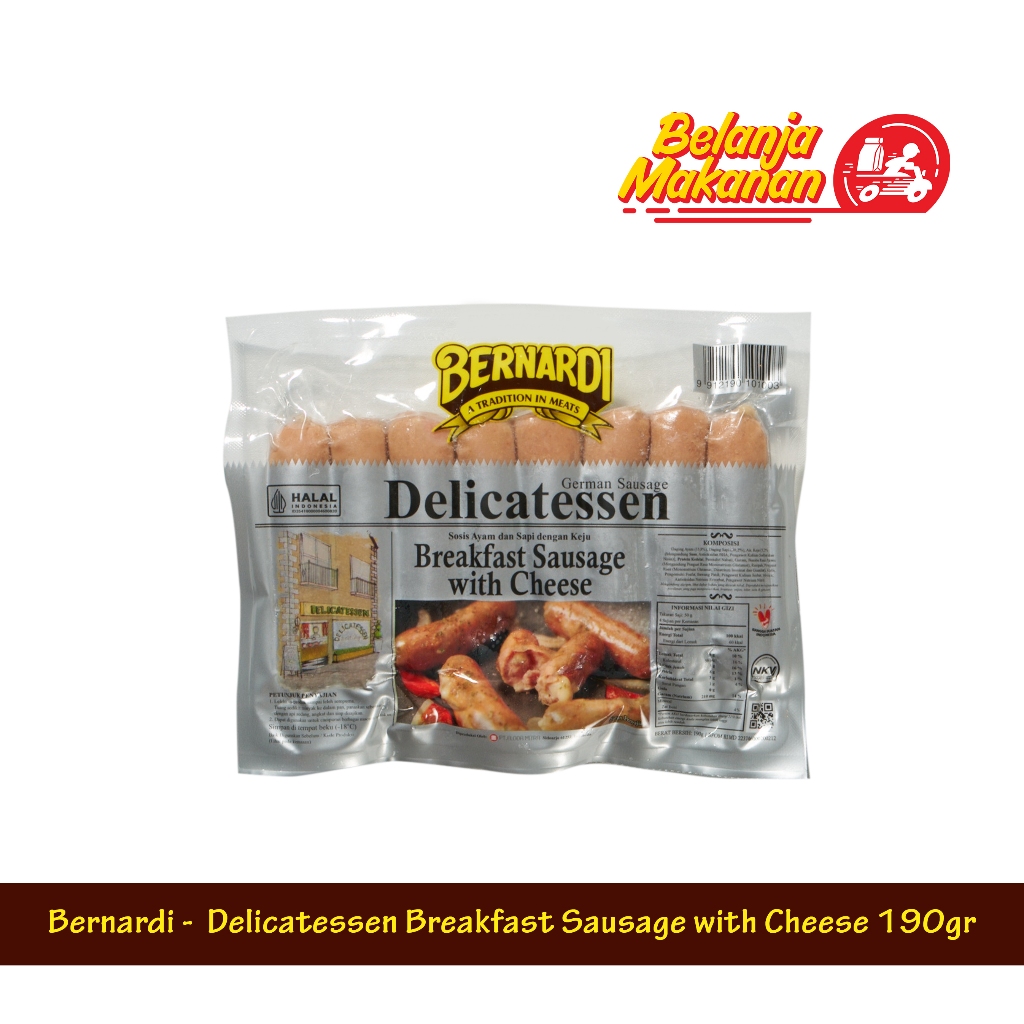 

Delicatessen Breakfast Sausage With Cheese 190gr - Bernardi