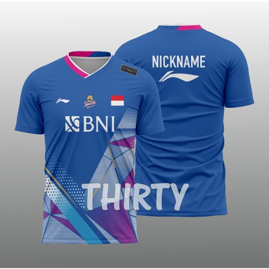 Jersey badminton lining jersey bulu tangkis all england 2024 printing B