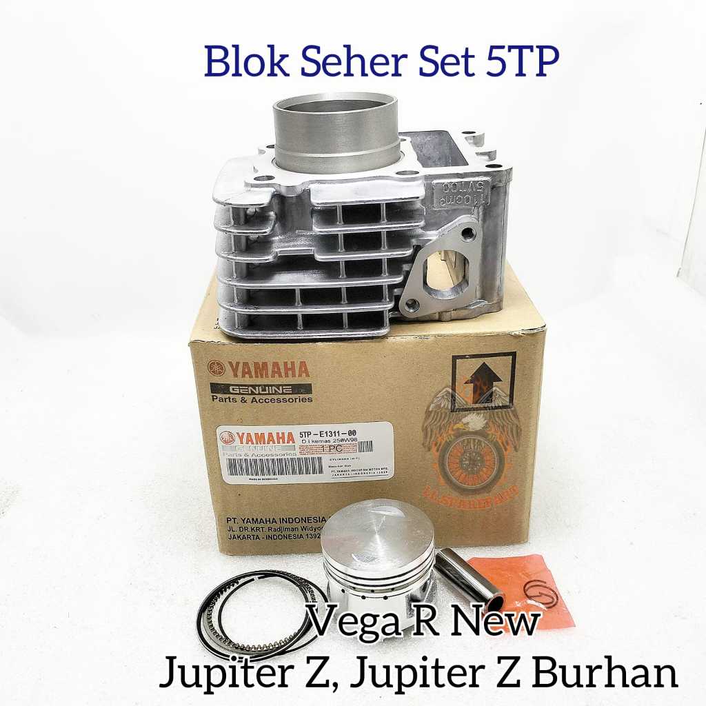 CYLINDER BLOK SEHER PISTON RING SET KOMPLIT YAMAHA 5TP KUALITAS ASLI ORIGINAL YAMAHA VEGA R NEW BARU