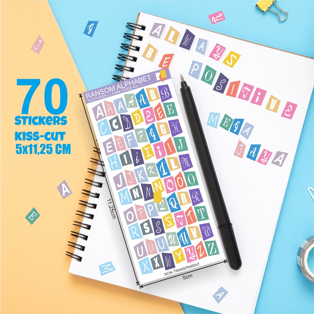 

Ransom Note Letters Sticker Sheet Huruf Ransom Alphabet Abjad Kisscut