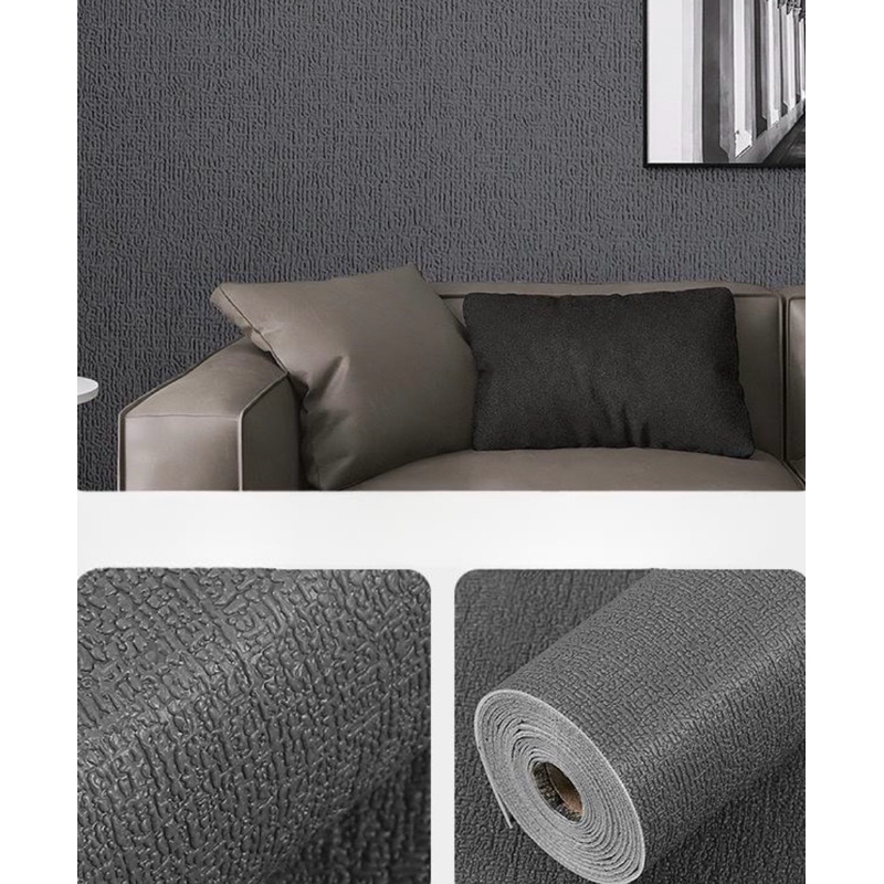 Wallpaper Linen Foam Roll 3D (50cm x 280cm) Sticker Dinding Foam Tebal Foil Anti Lembab
