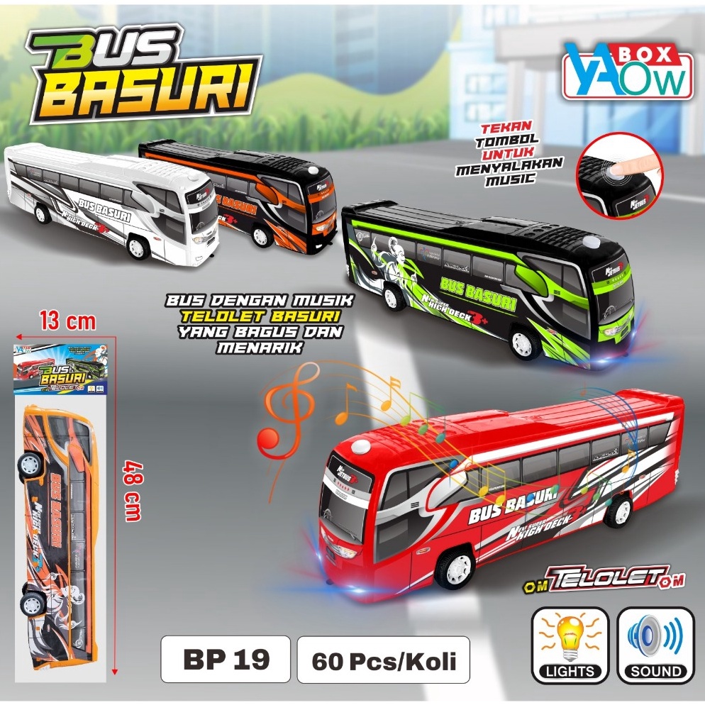 ART B12G MAINAN MOBIL BUS BASURI TELOLET ADA MUSIK DAN LAMPU  MAINAN BUS BASURI MUSIK TELOLET VIRAL