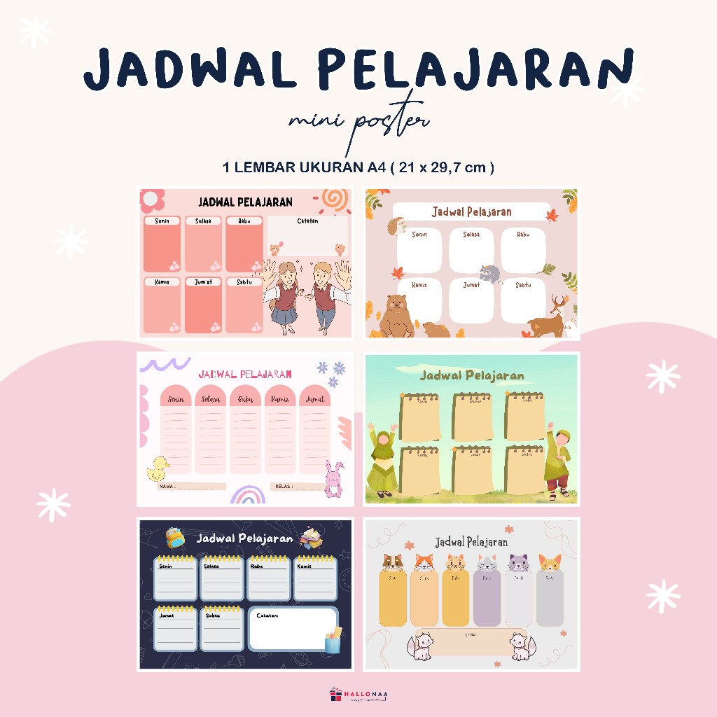 

JADWAL PELAJARAN AESTHETIC (SIZE A4) KODE D