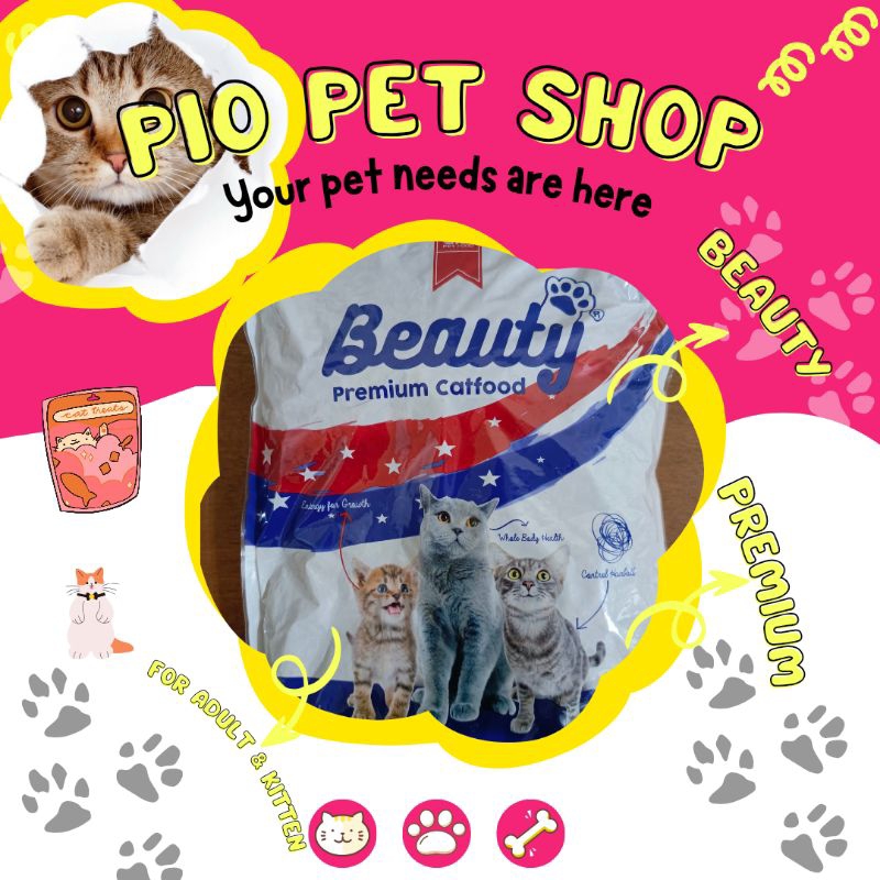 snack kucing beauty 1 kg dry food kucing