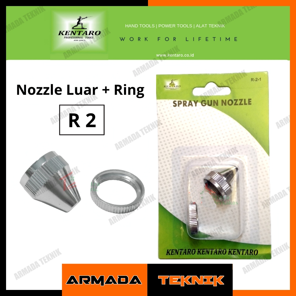 Spare Part Spray Gun Nozzle Luar + Ring R-2 KENTARO