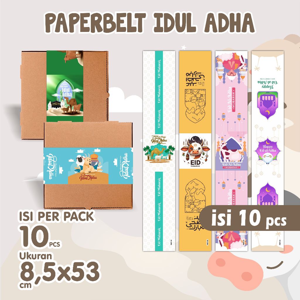 

Paper Belt IDUL ADHA / Paper Sleeve hari raya qurban / paperbelt hampers eid mubarak