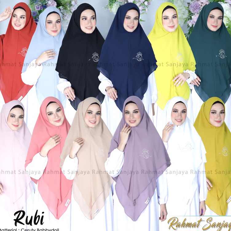 ART Q79W TERBARU  KHIMAR 2 LAYAR JUMBO MODEL MUTIARA SAWAROSKY by RAHMAT SANJAYA KHIMAR 2 LAYAR JUMB