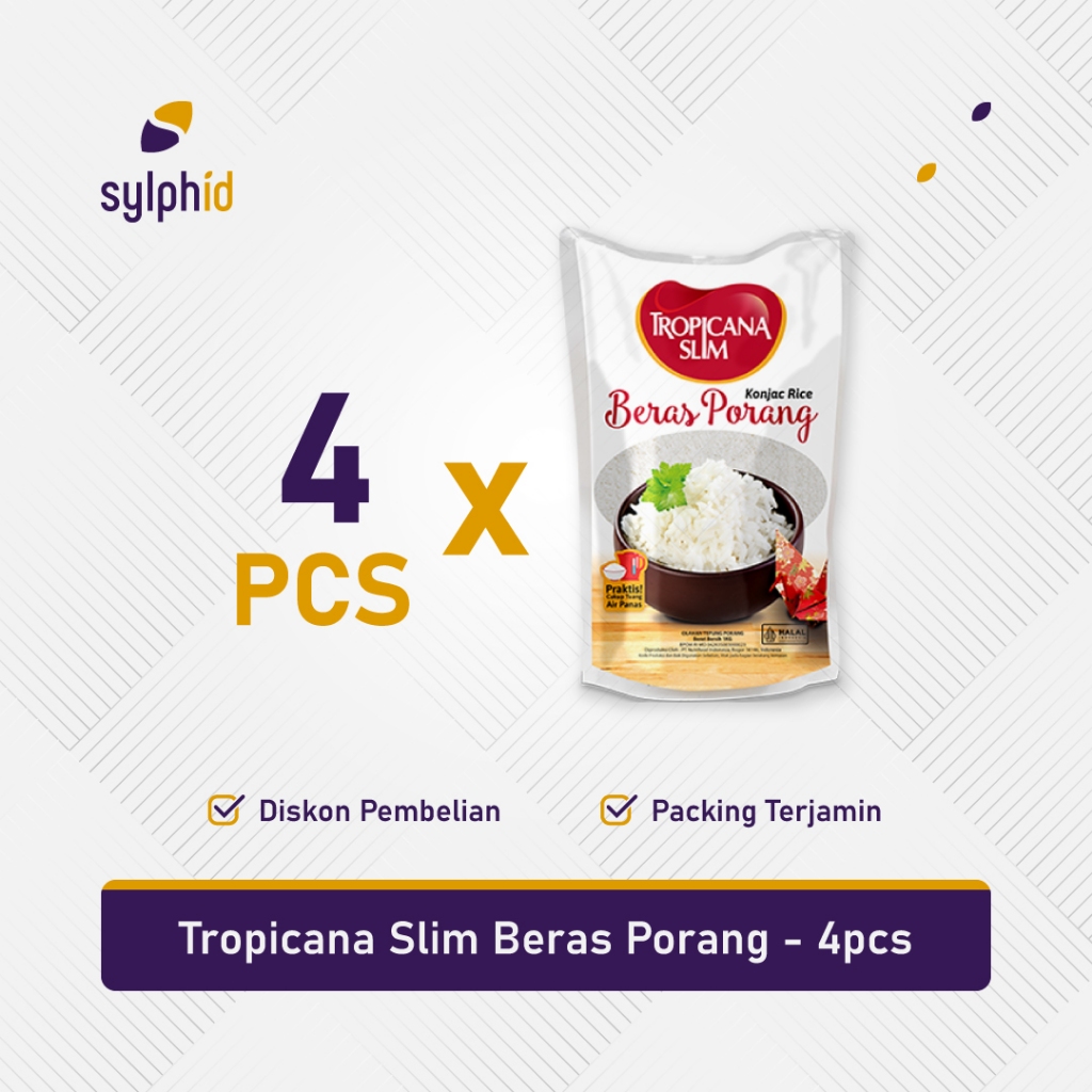

Beras Porang Instan Tropicana Slim 1 kg / Instant Konjac Rice 1000gr (4 pcs)