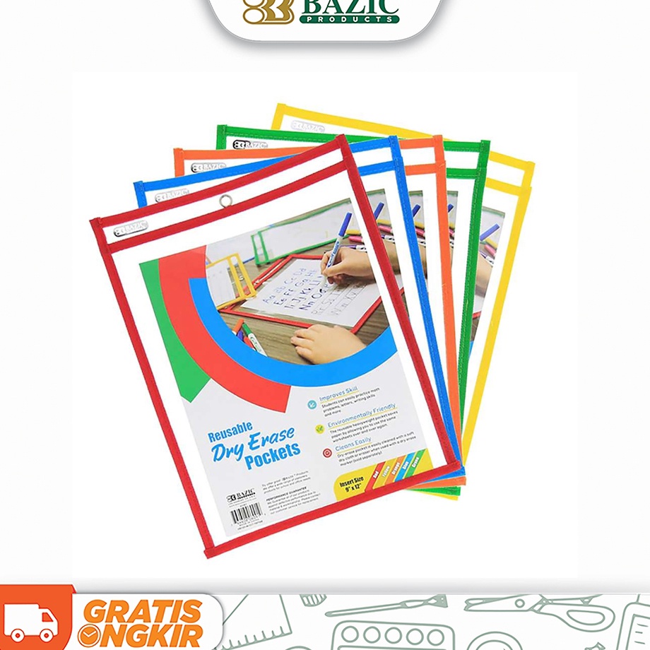 

Garansi Terbaru Bazic Reusable Writing Pockets Kantong Pelindung Kertas