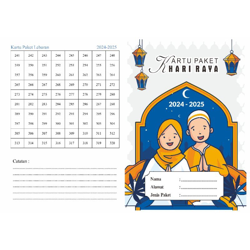 CUSTOM | Kartu Paket Lebaran | Kartu Iuran Lebaran Harian-Mingguan-Bulanan 2025