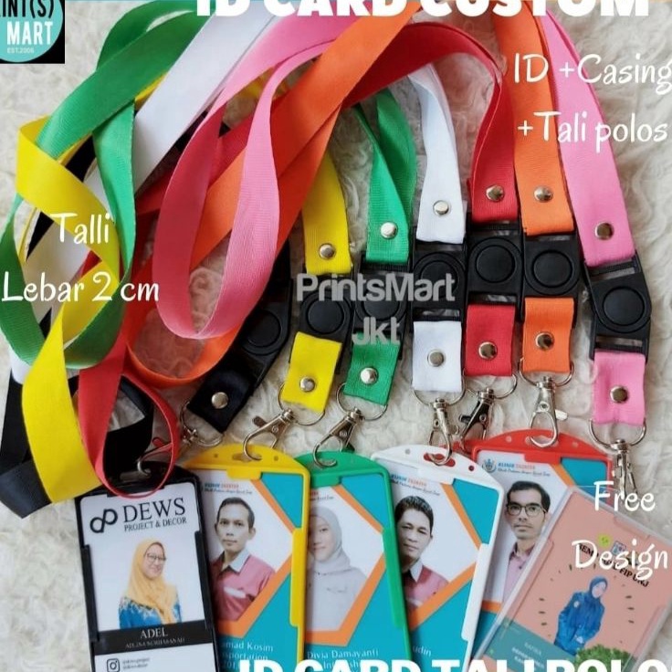 

Model Terpopuler Paket ID Card Lanyard PolosTali ID Card 2 Cm Varian Casing Design Custom