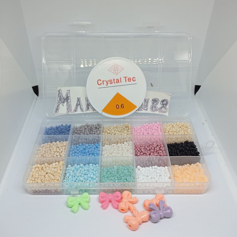 MB3 - Diy Pernak Pernik Gelang 1 Box Mute Manik Manik Pasir - Diy Manik Manik Gelang Aesthetic
