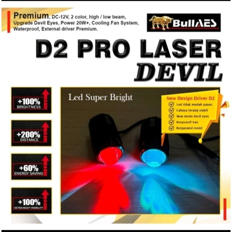 LAMPU D2 PRO LASER BULLAES DEVIL EYES 20 W