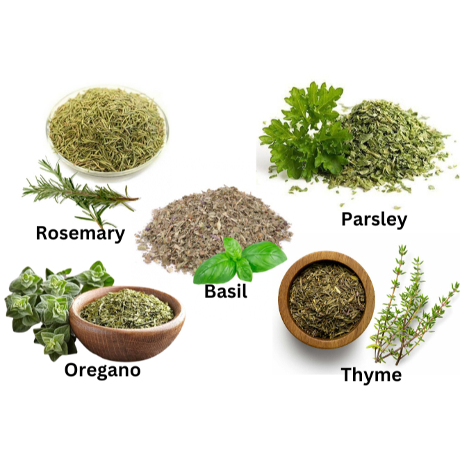 

[ 50 gr | 100 gr | 250 gr | 500 gr ] Oregano / Parsley / Basil / Rosemary / Thyme