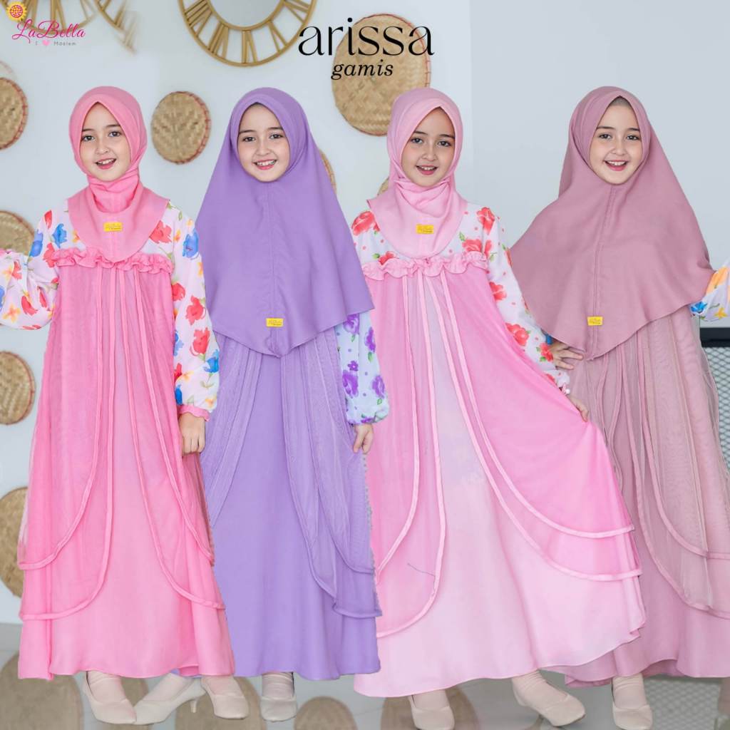 GAMIS PESTA GAMIS ARISSA LABELLA GAMIS ANAK USIA 4-11 TAHUN GAMIS CERUTI MOTIF BUNGA