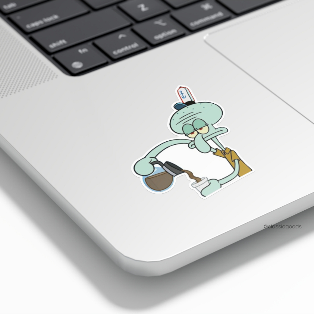 

Sticker Tempel "Squidward Taking Coffe