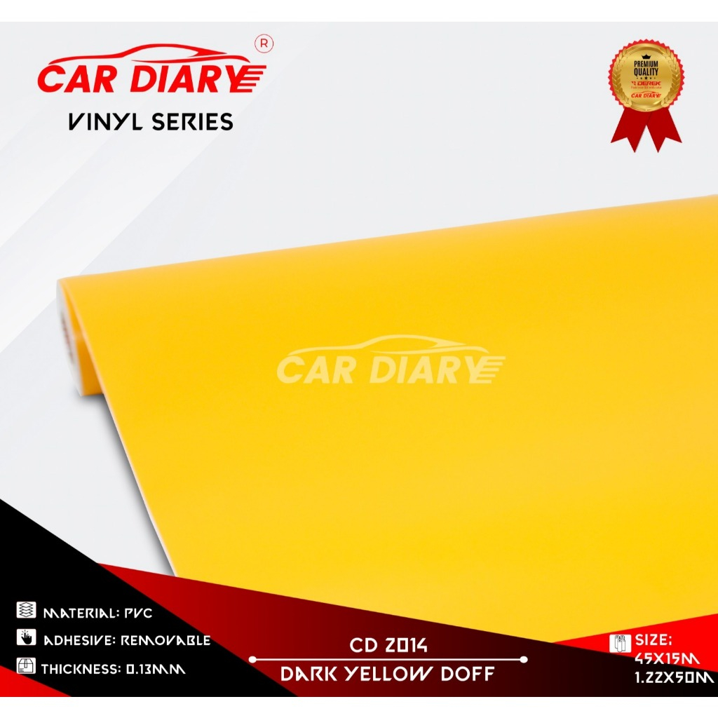 STIKER DEREK VINYL DARK YELLOW DOFF / VINIL CAR DIARY / STICKER CUTTING MURAH UKURAN L 122 CM X P 50