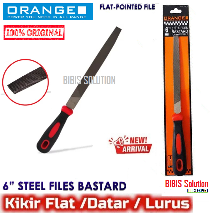 ORANGE Kikir Besi Flat Plat 6 Inch 150 mm Kikir Parut Kikir HPL Alumunium Plat Rata Datar