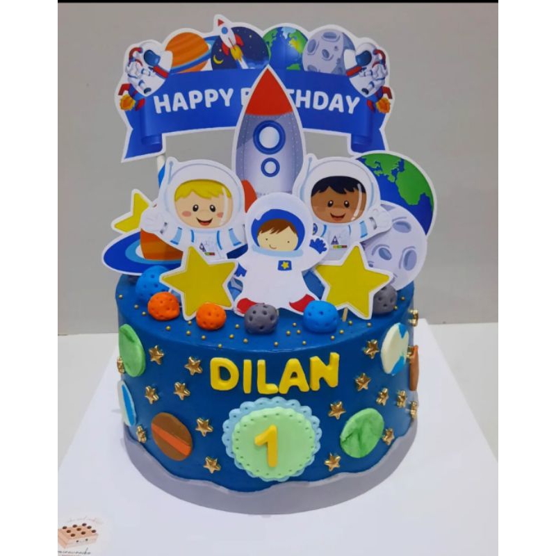 

Topper Cake Astronot/Hiasan Kue Ulang tahun Anak karakter Astronot