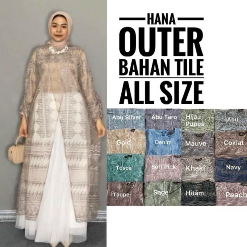 Hana Outer Tile Brukat Dress Pesta Kondangan Lebaran Raya