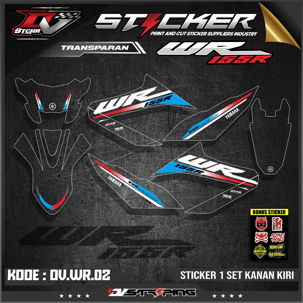 Striping Transparan Yamaha WR 155-WR 155 Sticker Transparan