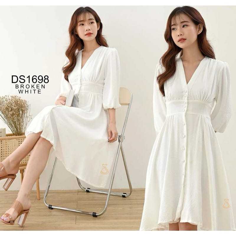 SEOLA-DS1698-DRESS CRINKLE MIDI CASUAL-DRESS MIDI SEOLA